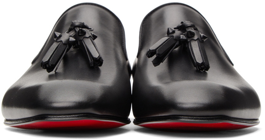 Christian Louboutin Black Dandelion Tassel Flat Loafers Christian