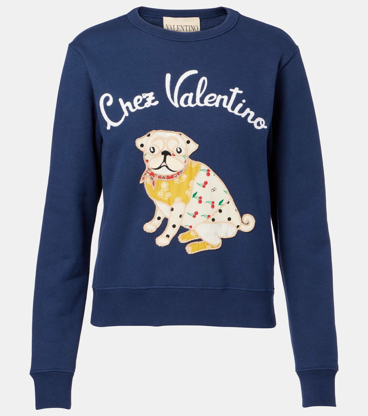 Valentino Embroidered cotton jersey sweatshirt