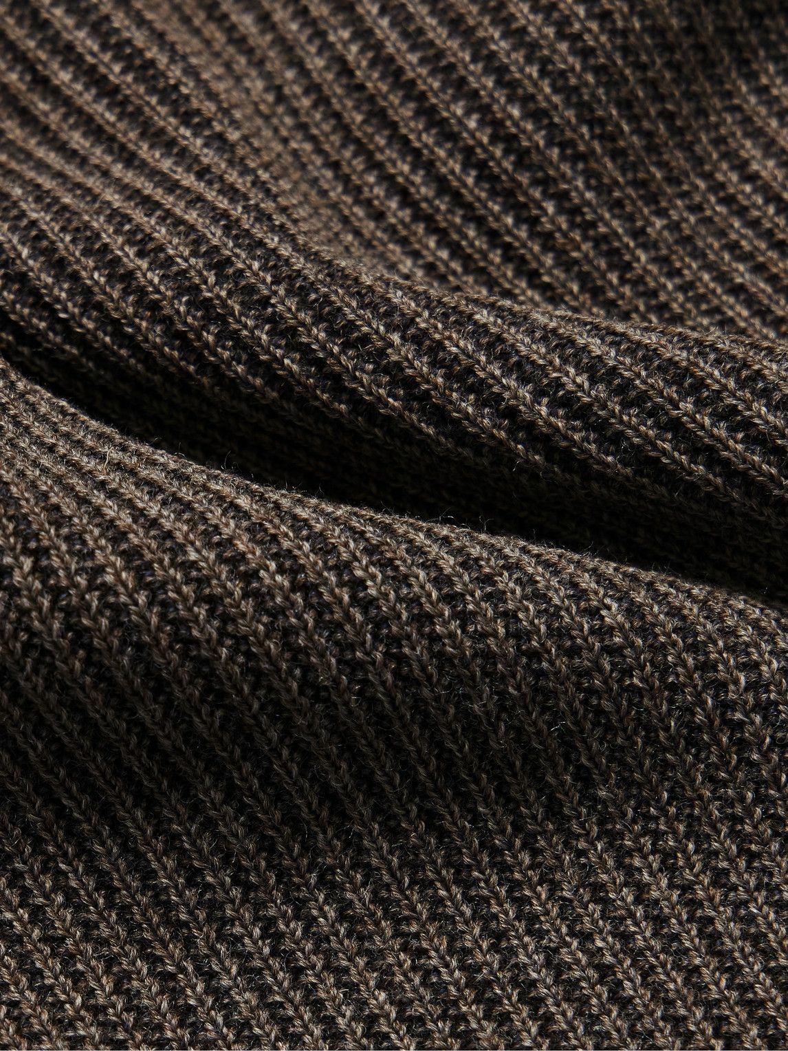 S.N.S Herning - Fender III Slim-Fit Ribbed Virgin Wool Sweater - Brown