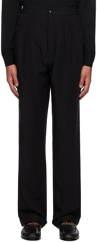 Photo: TOM FORD Black Pleated Trousers