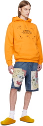 KidSuper Blue Boy & Girl Doodles Patchwork Denim Shorts