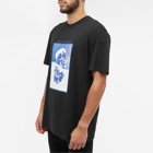 Alexander McQueen Men's Reflected Skull Print T-Shirt in Black/Blue