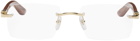 Cartier Gold & Brown Rimless Glasses