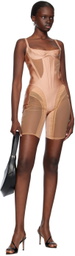 Mugler Tan Bicycle Jumpsuit