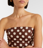 Faithfull Petro polka-dot strapless linen top