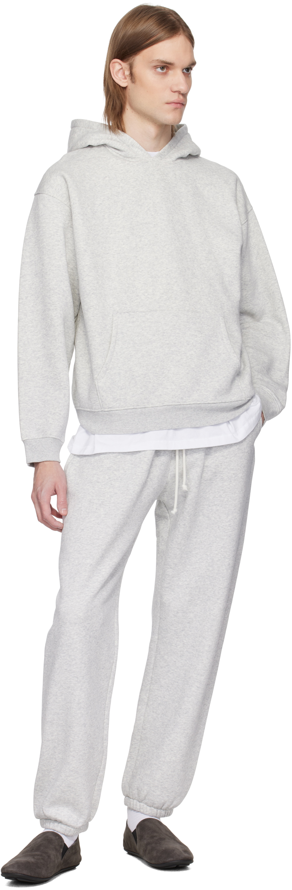 SKIMS Gray Fleece Lounge Relaxed Hoodie