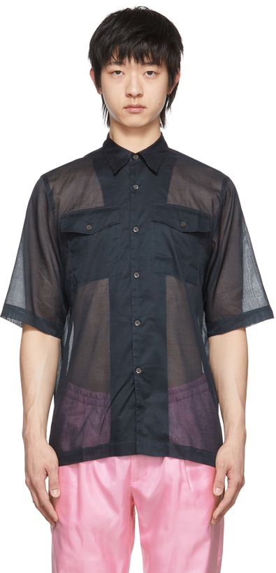 Photo: Dries Van Noten Navy Cotton Sheer Shirt