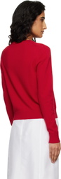 Dunst Red Essential Crewneck Knit Cardigan