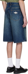 Hugo Blue Logo Patch Denim Shorts