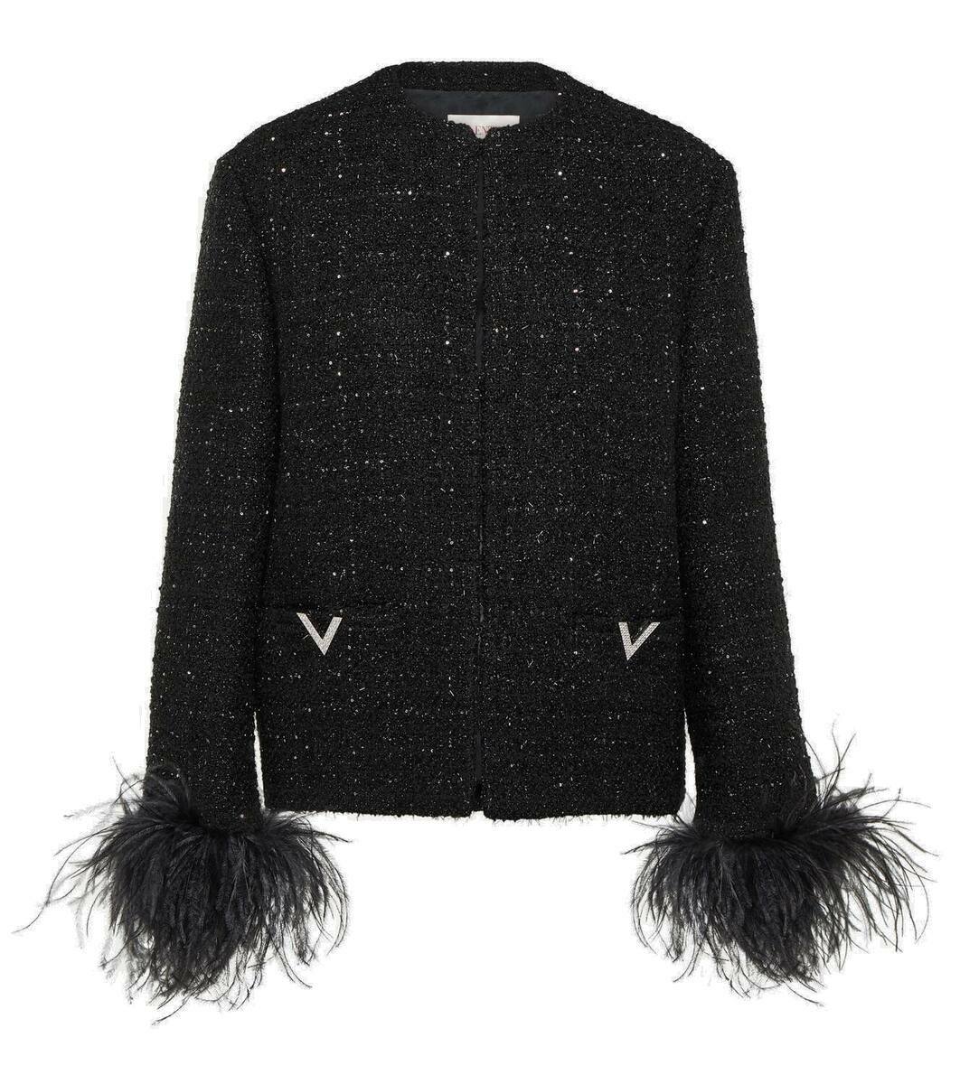 ジャケット・アウター the virgins tweed feather cuff jacket the virgins tweed feather cuff jacket