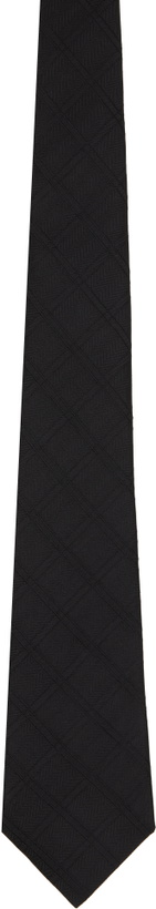 Photo: Comme des Garçons Homme Deux Black Medium Check Silk Tie