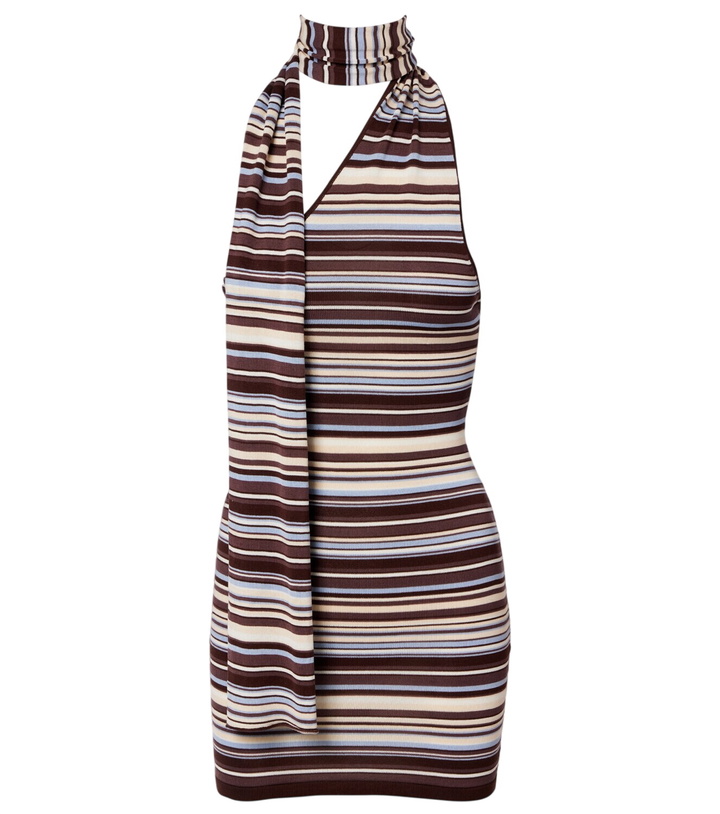 Photo: Aya Muse Knitted scarf-detail striped minidress