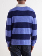 Begg & Co - Hooped Cashmere Rugby Sweater - Blue