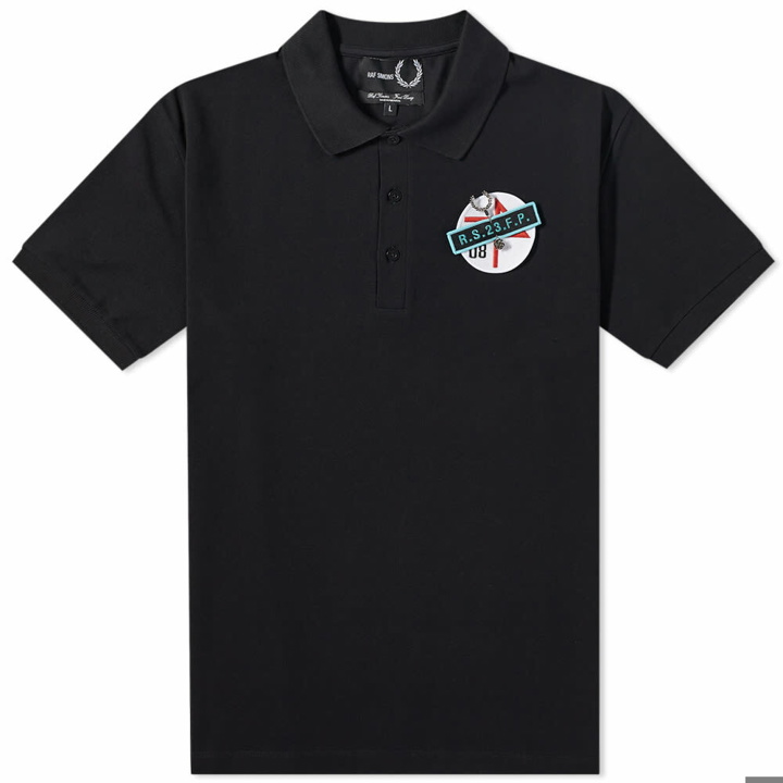 Photo: Fred Perry x Raf Simons Patched Polo Shirt in Black