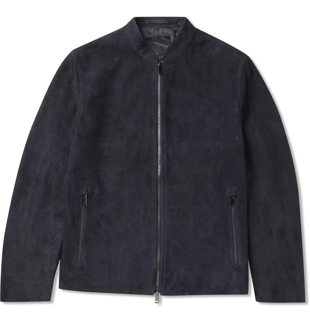 Theory - Moore Grand Suede Bomber Jacket - Blue Theory