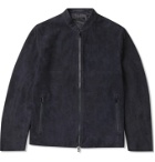 Theory - Moore Grand Suede Bomber Jacket - Blue