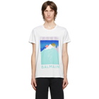 Balmain White and Multicolor Mountain Logo T-Shirt
