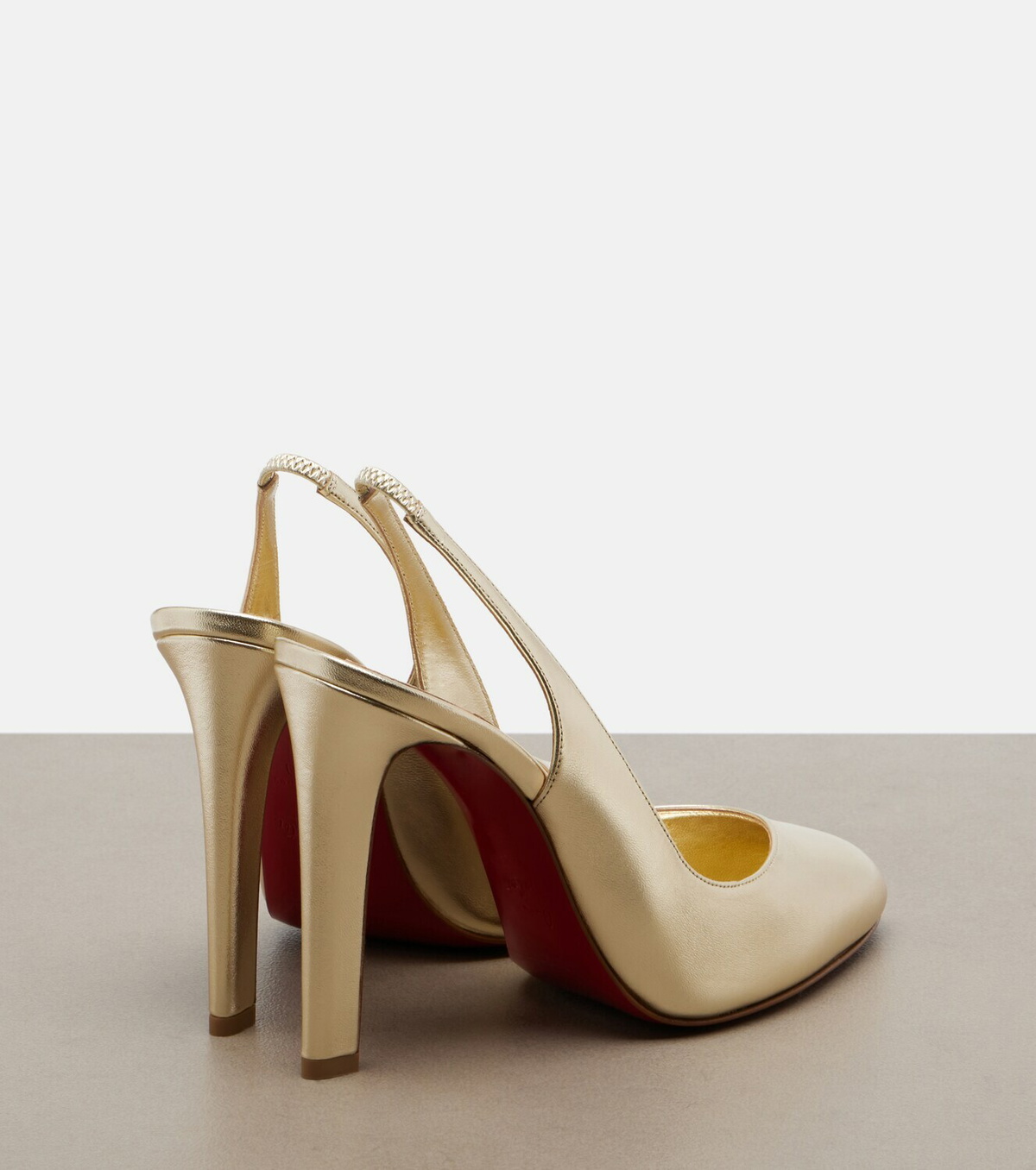 Christian Louboutin Fannylove metallic leather slingback pumps
