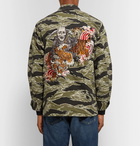 Wacko Maria - Embroidered Camouflage-Print Cotton-Ripstop Jacket - Army green