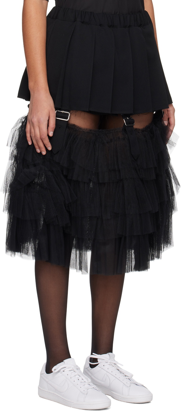 Black Comme des Garçons Black Ruffle Midi Skirt