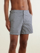 Onia - Printed Mid-Length Wide-Leg Swim Shorts - Blue