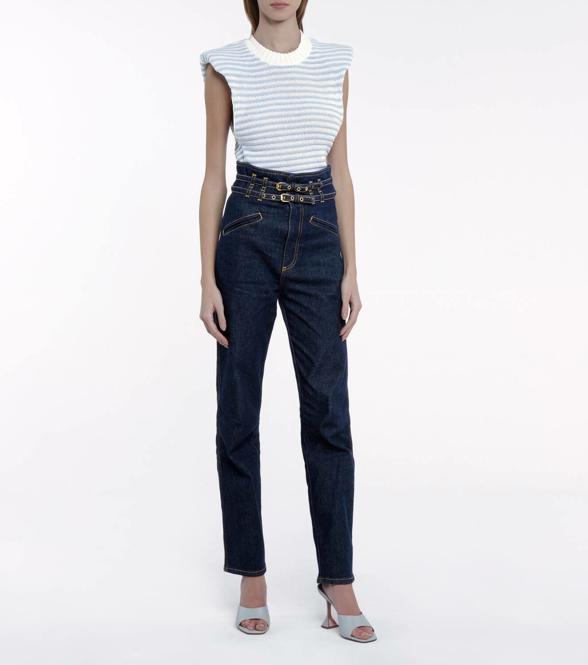 Philosophy di Lorenzo Serafini Striped cotton-blend top