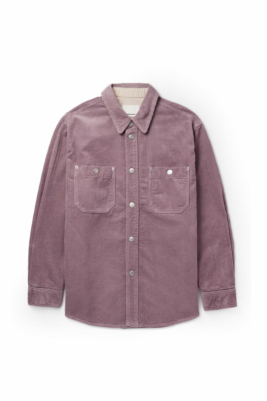 Photo: Marant - Ritchie Cotton and Linen-Blend Corduroy Shirt - Purple