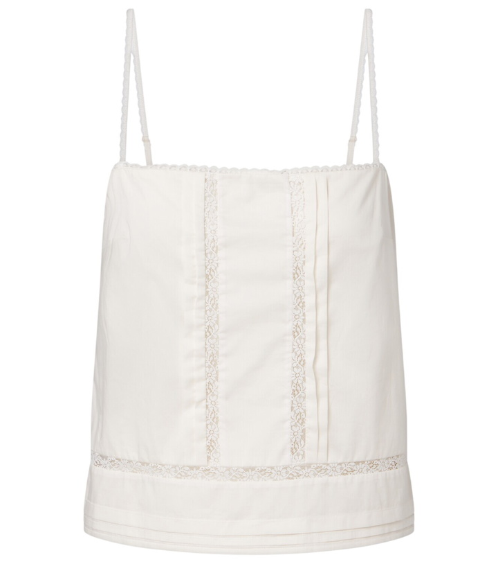 Photo: Staud Corinna embroidered cotton voile top
