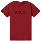 A.P.C. Men's VPC Logo T-Shirt in Burgundy