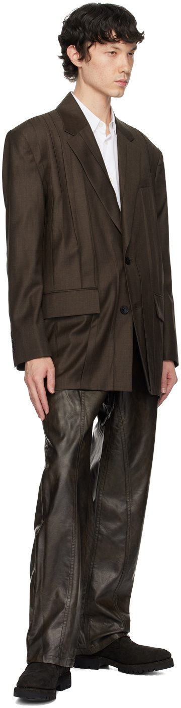 Feng Chen Wang Brown Folding Blazer