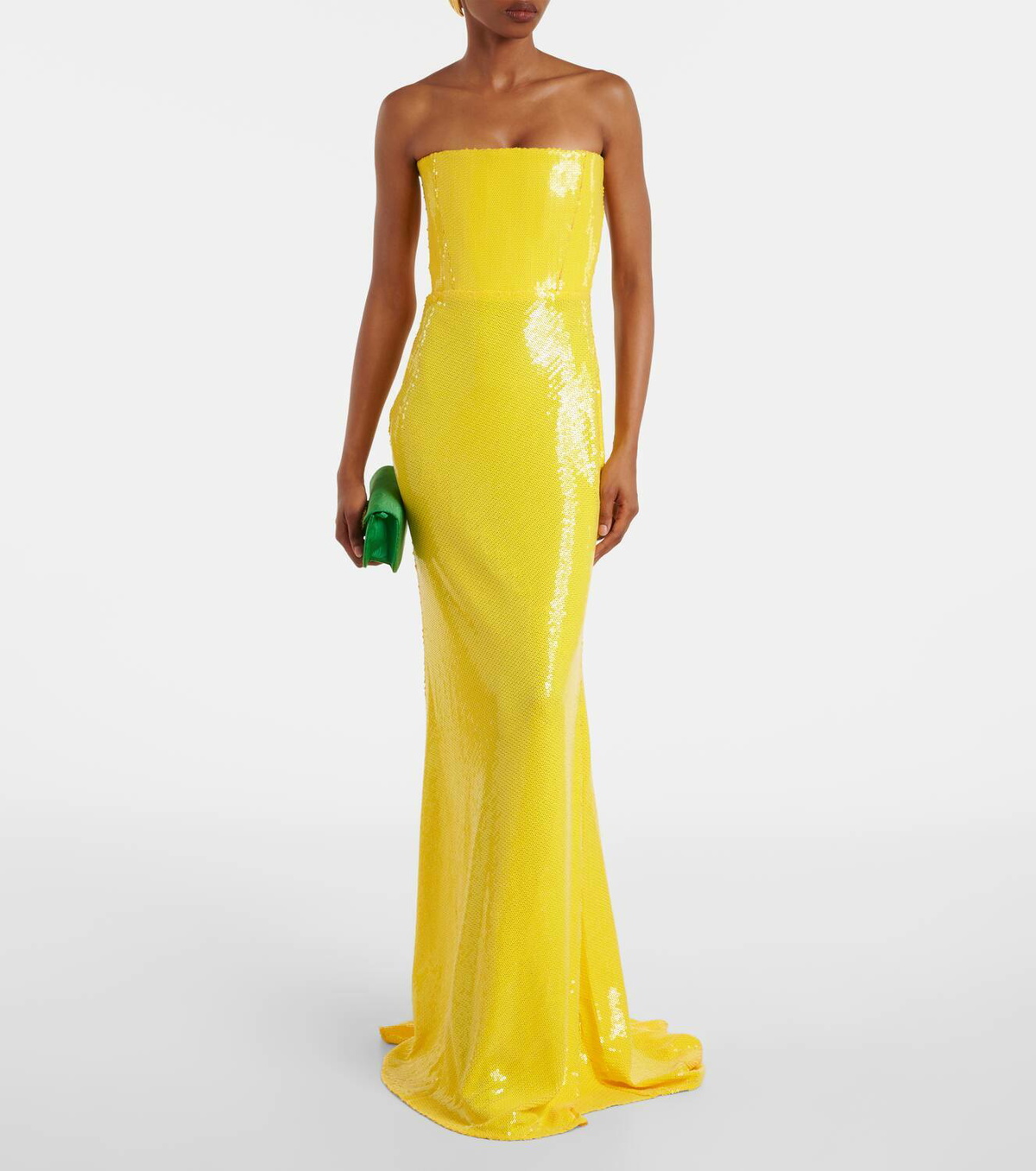 Alex Perry Sequined corset gown