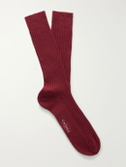 Canali - Ribbed Cashmere Socks - Red