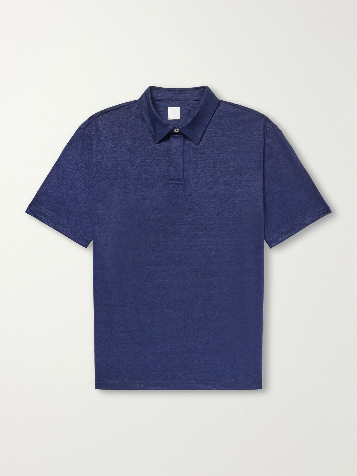 Eleventy - Linen-Jersey Polo Shirt - Blue
