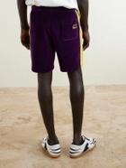 Valentino Garavani - Slim-Fit Appliquéd Cotton-Blend Velvet Shorts - Purple