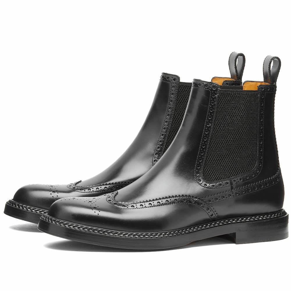 Photo: Gucci Men's Henry Brogue Chelsea Boot in Black