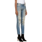 Pierre Balmain Blue Distressed Biker Jeans