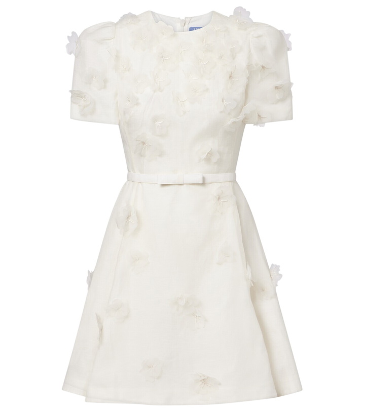 Photo: Leo Lin Elyse floral-appliqué linen and silk minidress