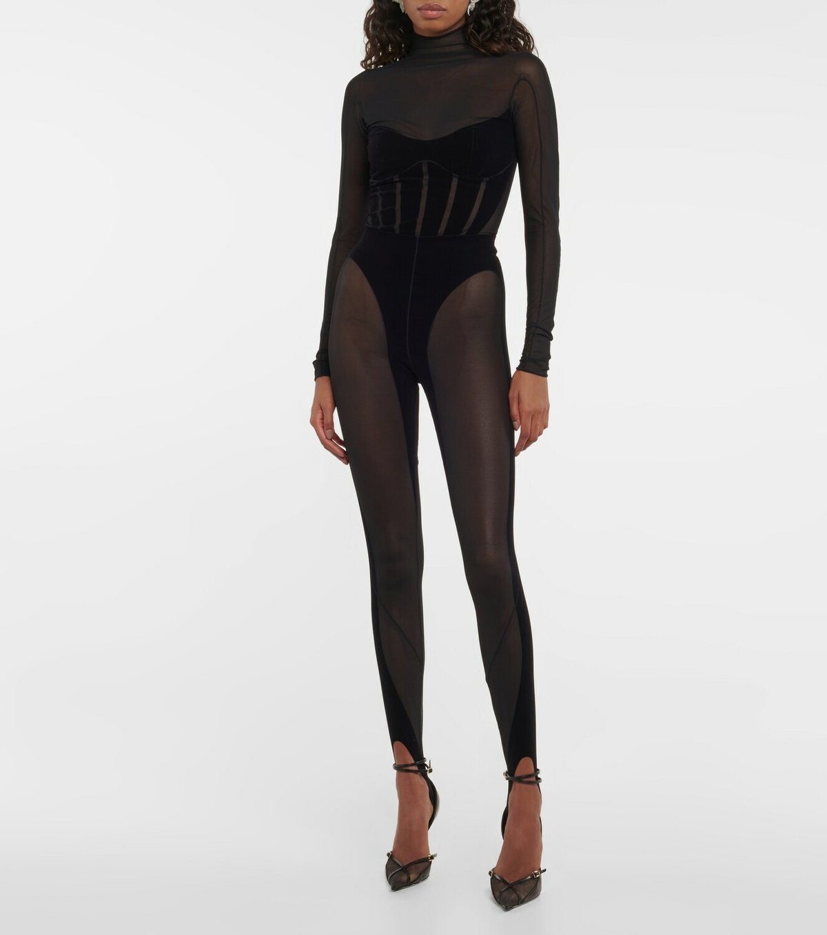 Wolford - x Mugler Flock Shaping paneled stirrup leggings Wolford