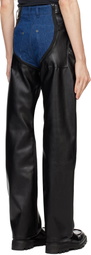 GmbH Black & Blue Lata Faux-Leather Denim Jeans