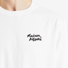 Maison Kitsuné Men's Handwriting Embroidery Oversize T-Shirt in White/Black