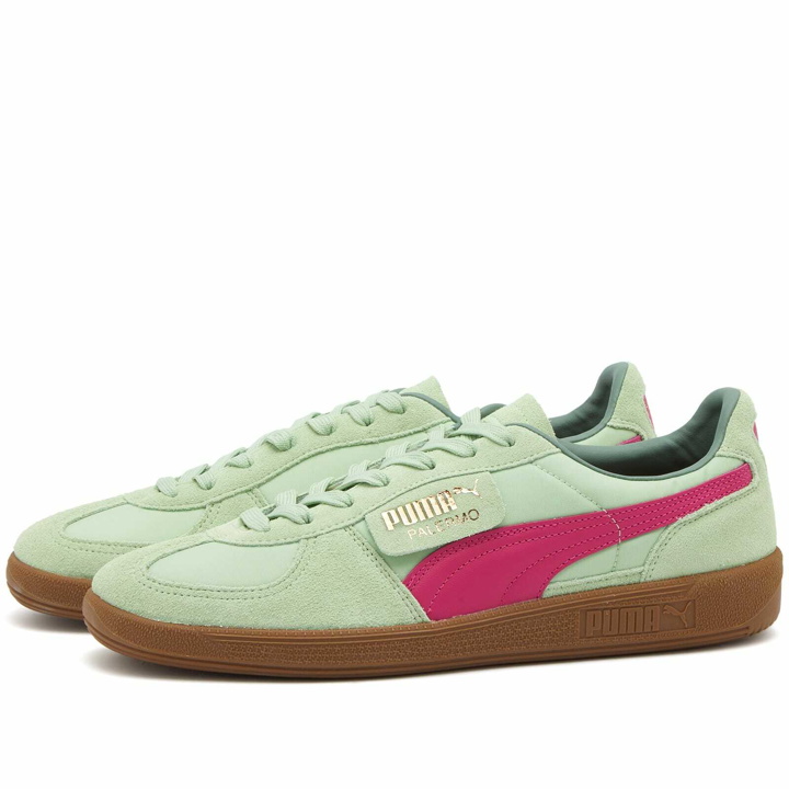 Photo: Puma Men's Palermo OG 'Fruttivendolo' Sneakers in Light Mint/Orchid Shadow/Gum