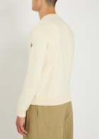 Moncler Logo-embroidered Cotton-blend Jumper Cream