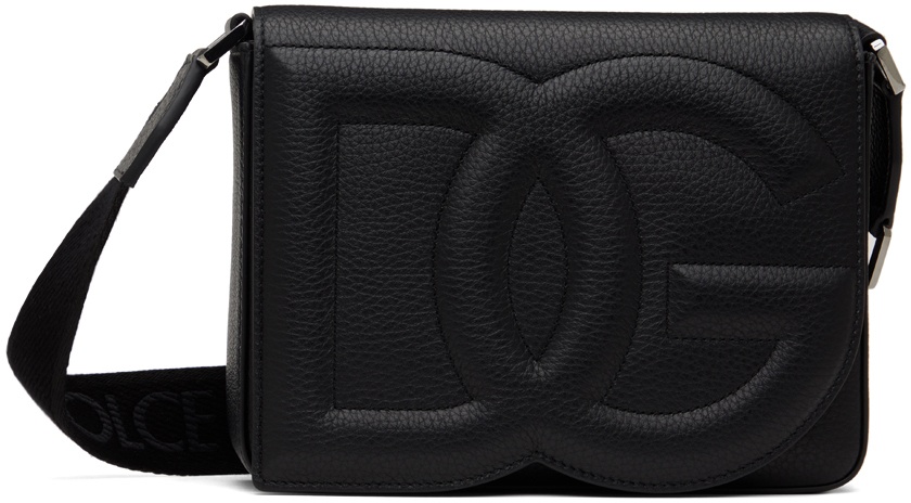 Photo: Dolce&Gabbana Black Medium 'DG' Logo Crossbody Bag