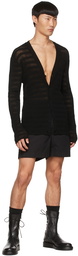 Ann Demeulemeester Black Wool Cardigan