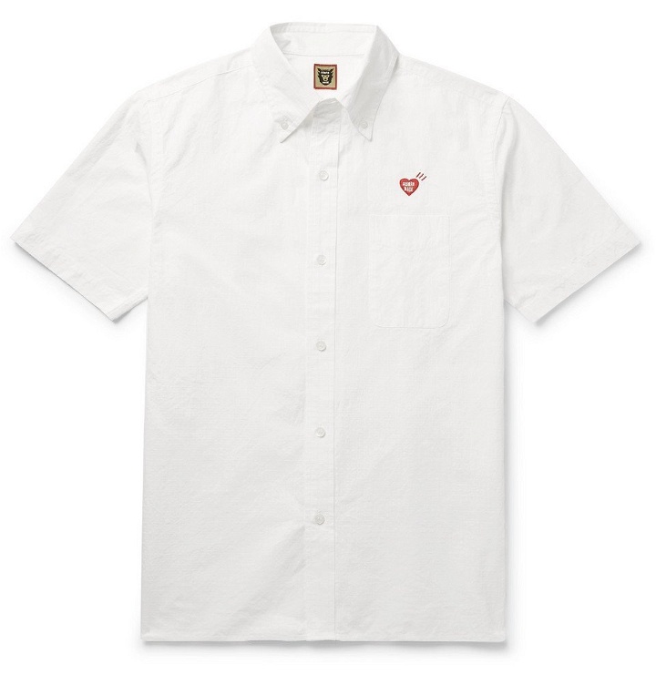 Photo: Human Made - Button-Down Collar Logo-Embroidered Cotton-Ripstop Shirt - White