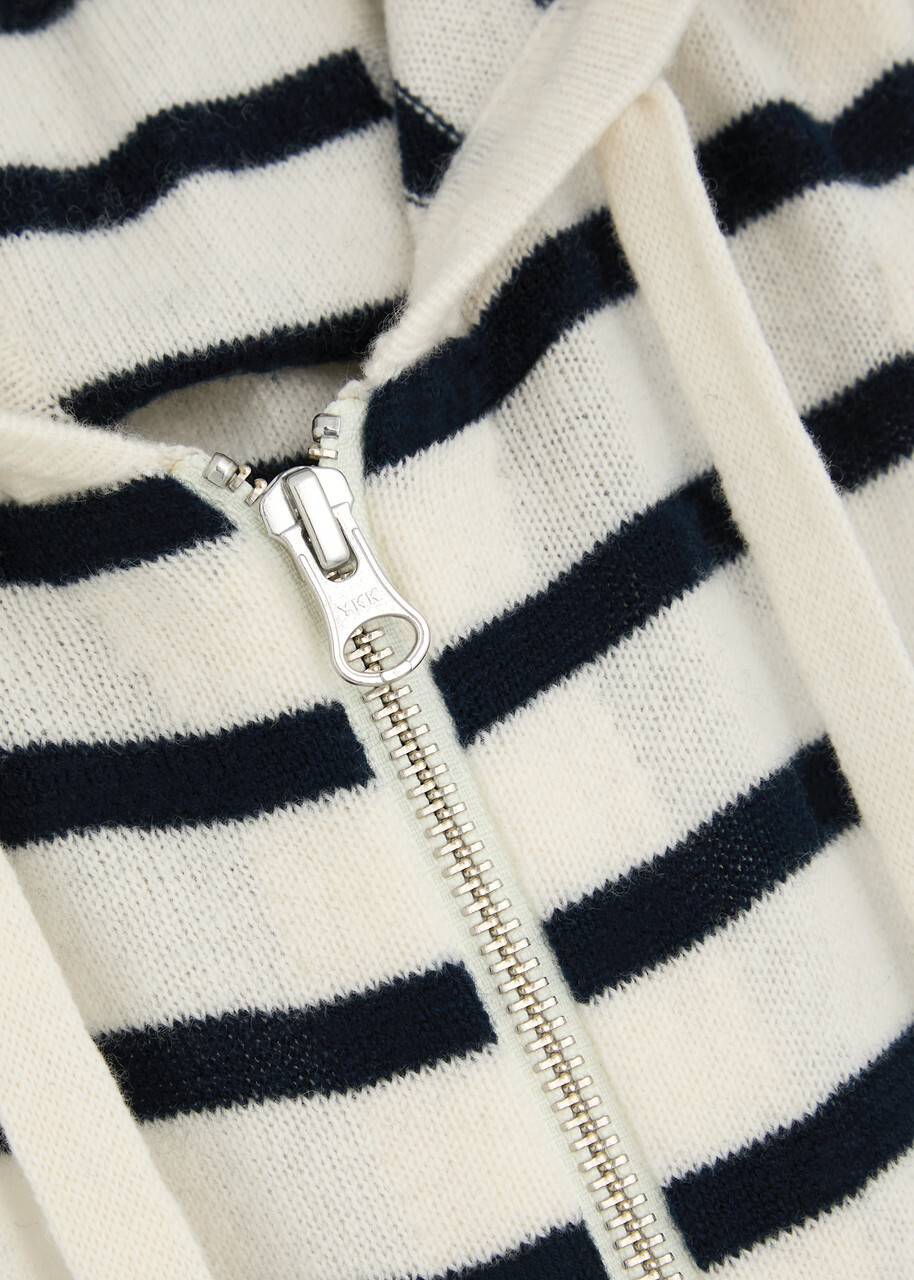 Veronica Beard Striped Hooded Wool-blend Dickey - Cream - One Size