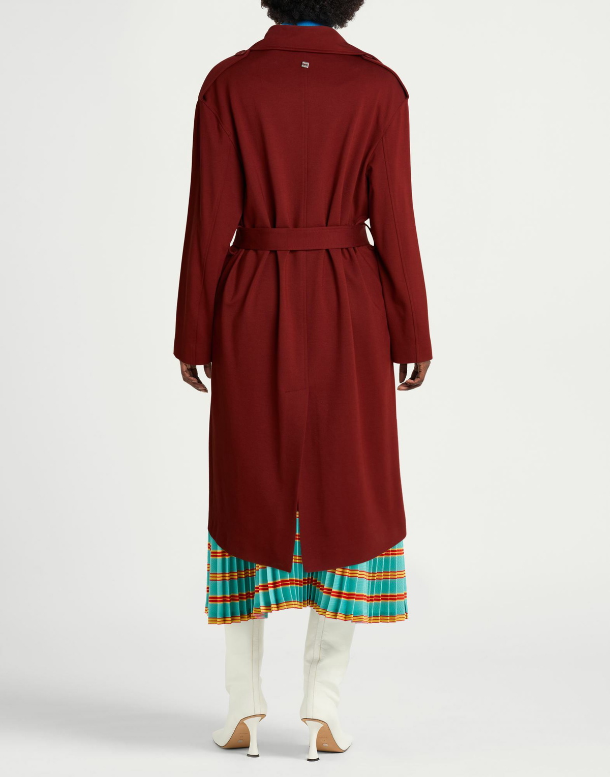Manila Grace Womens Overcoat & Trench Coat Brick