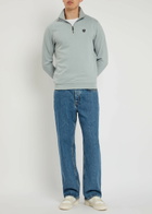 Belstaff Half-zip Logo Cotton Sweatshirt Light Blue