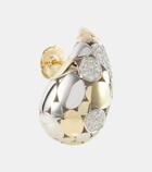Rainbow K Stone 14kt gold single earring with diamonds