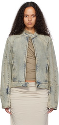 Entire Studios Blue Moto Denim Jacket